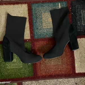 Black sock heels
